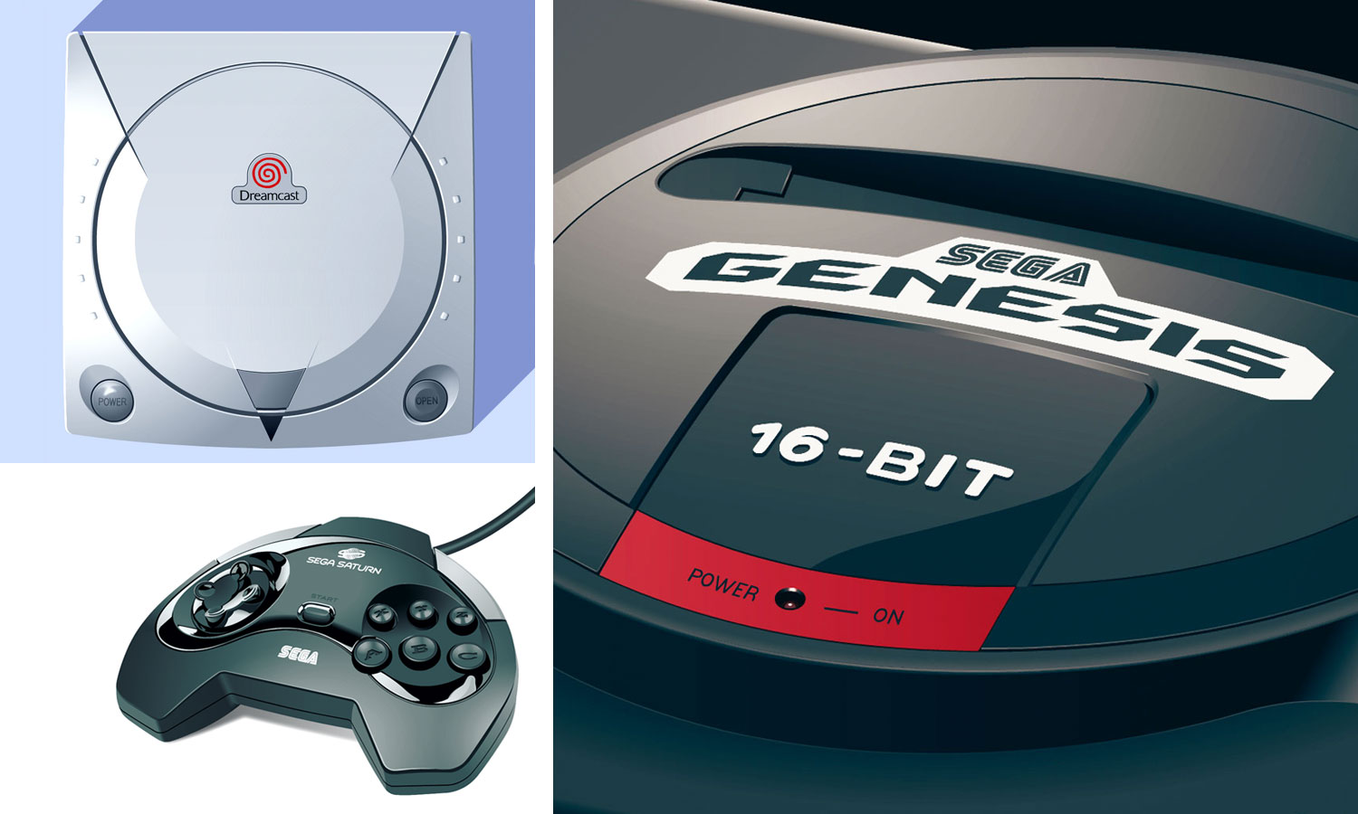 video game console illustrations