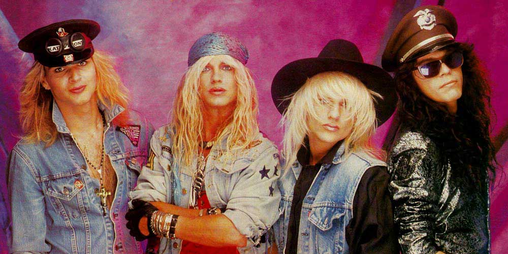 Members of the hair metal band Poison from the 1980s
