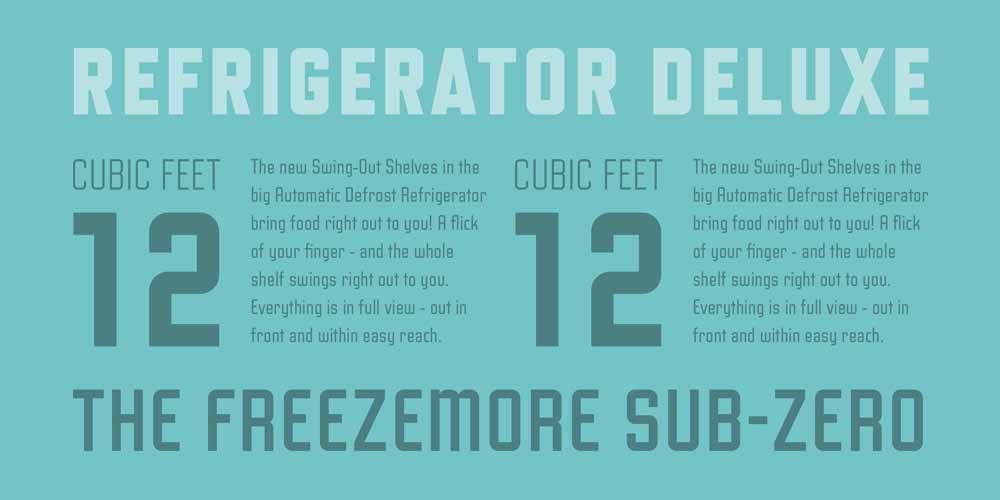 font specimens for a font called refrigerator deluxe