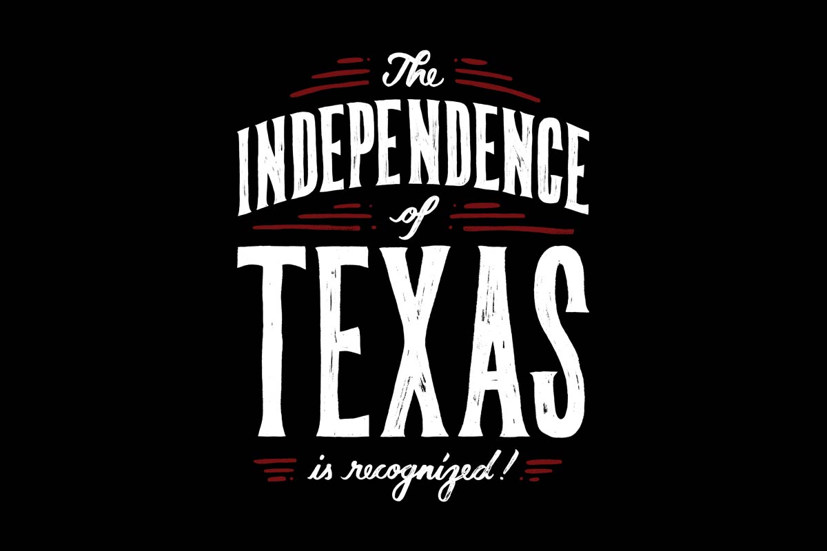 Texas Independence lettering